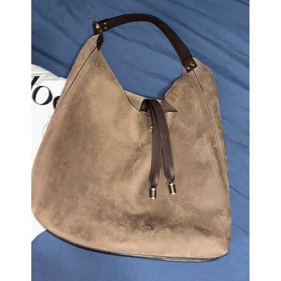 Chloe Marcie Large Suede Hobo Bag w/Tags Taupe - Picture 4 of 8